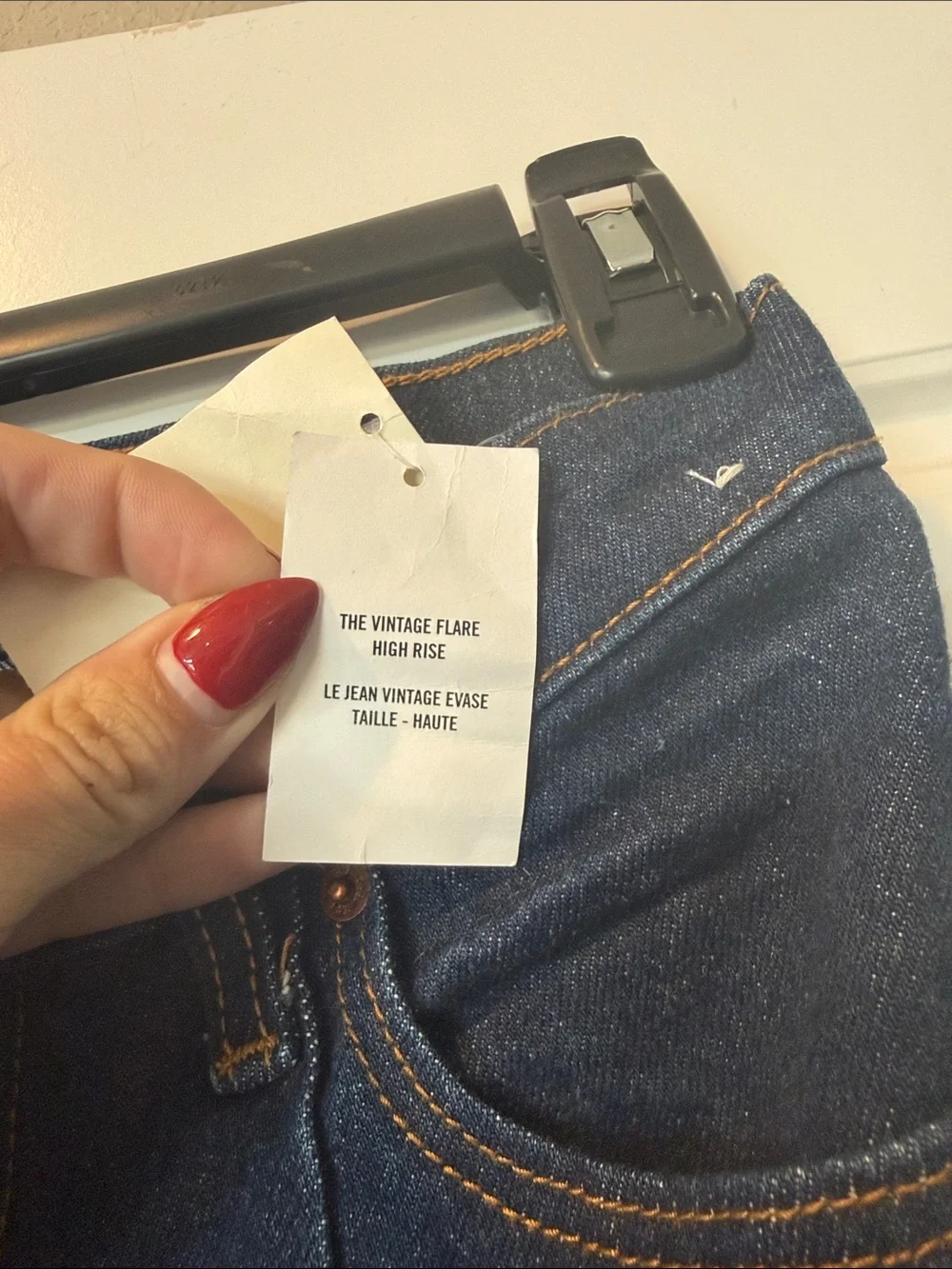 Abercrombie & Fitch Dark Blue High-Rise Flare Jeans - Sz 4 (27) LONG - Picture 4 of 10